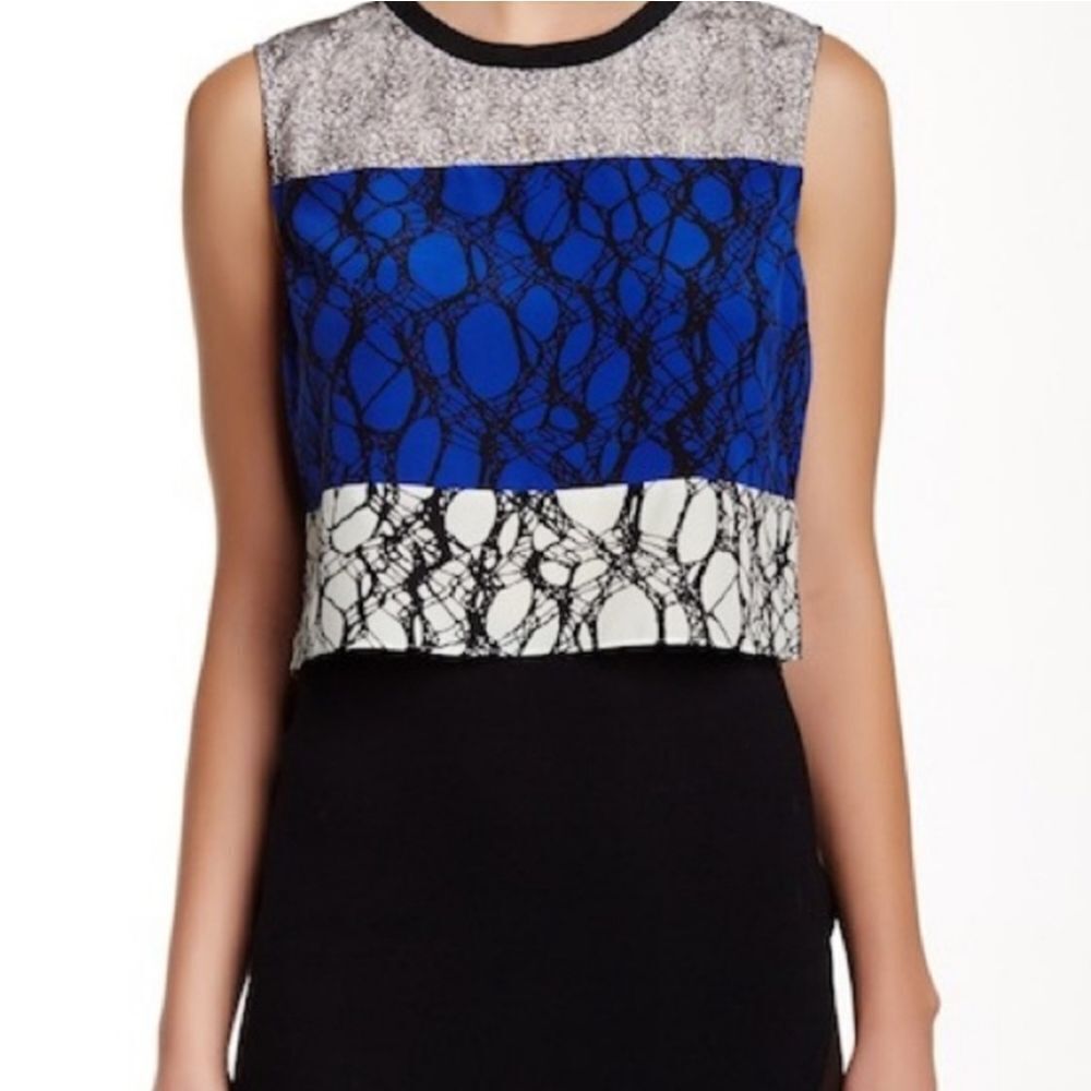 Elizabeth and James Nathena Silk Crepe Sleeveless Blouse Size Small